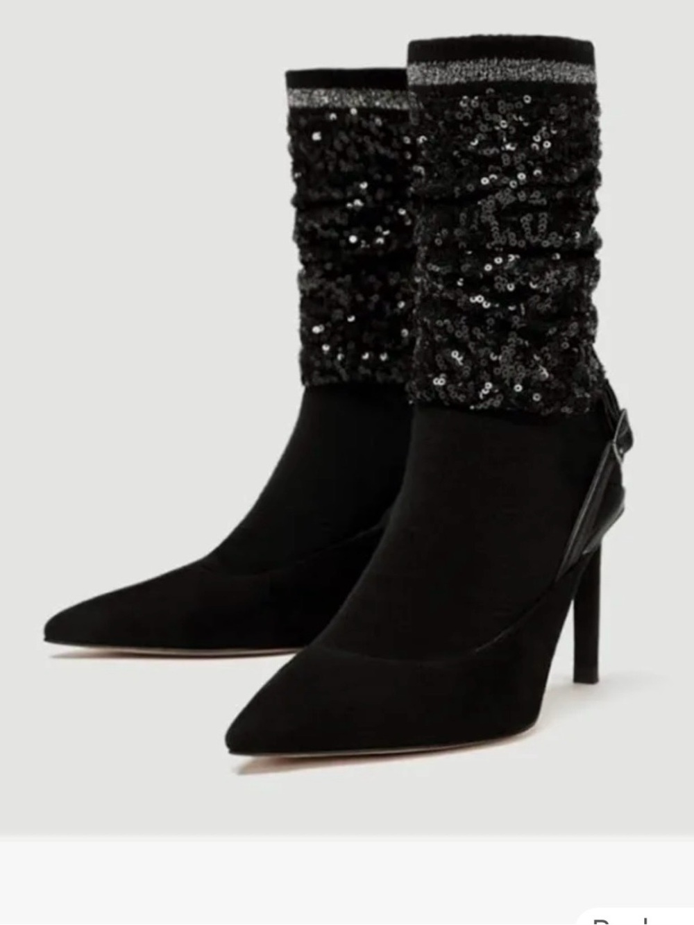 Zara sequin sock slingbacks heels NEW NWT